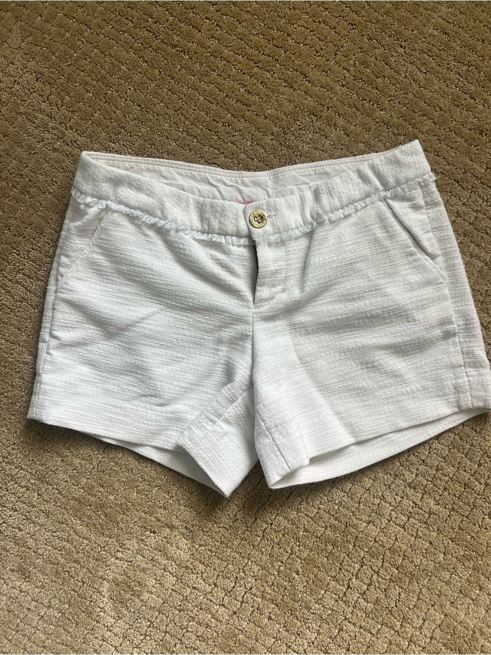 Lilly Pulitzer White Textured Shorts